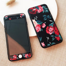 文藝少女鋼化膜手機保護殼組合For iPhone6/6s/6plus/6splus/7/7plus