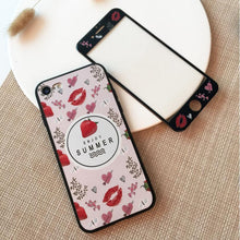文藝少女鋼化膜手機保護殼組合For iPhone6/6s/6plus/6splus/7/7plus