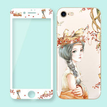 文藝少女鋼化膜手機保護殼組合For iPhone6/6s/6plus/6splus/7/7plus