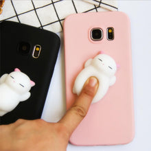 軟軟卡通貓貓可揉捏減壓手機保護殼For Samsung S6/S6E/S7/S7E/S8/S8P/note4/note5/J5/J7