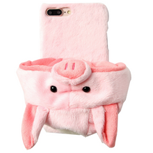 毛絨小豬帽子手機殼For iPhone6/6S/6Plus/6SPlus/7/8/7Plus/8Plus/X